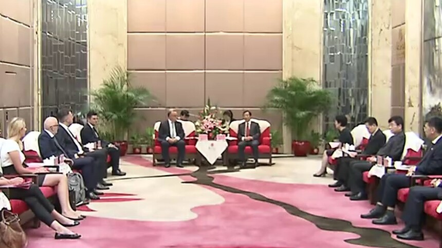 许达哲会见奥地利布尔根兰州州长汉斯·尼赛尔