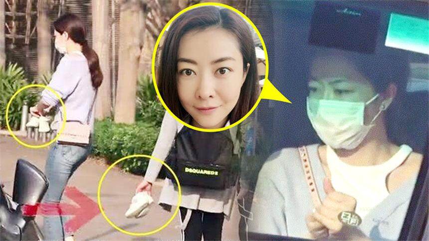 熊黛林携丈夫女儿游玩，全程眉头紧皱很紧张，给女儿鞋底消毒