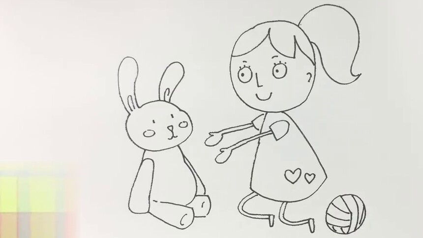 【画整理玩具的凯瑞】简笔画整理玩具的凯瑞