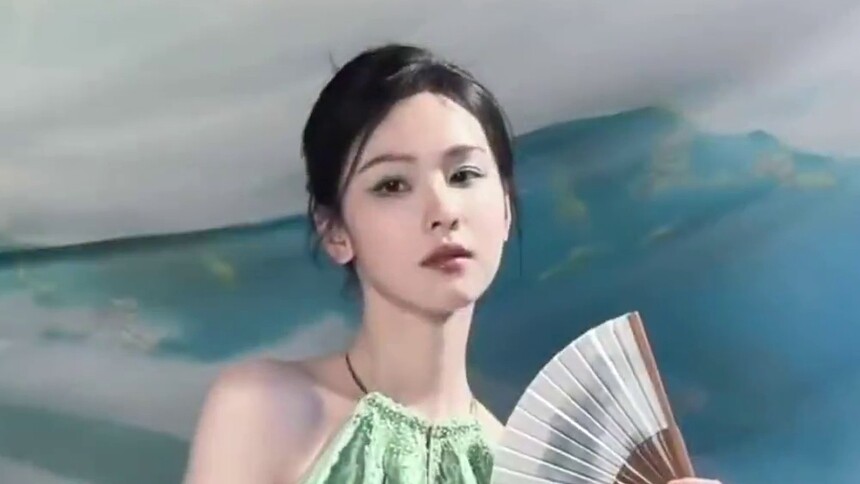 陈都灵绿色系山水眼妆，美的好轻松！