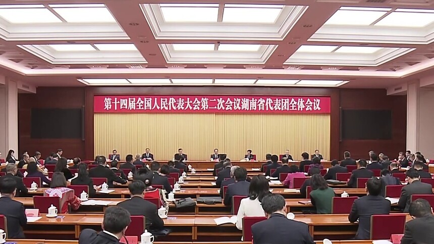 湖南代表团举行第三次全体会议 审议政府工作报告 石泰峰何维张庆伟参加审议 沈晓明主持 毛伟明李殿勋参加