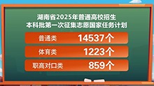 湖南省2025年本科批第一次征集志愿共16619个