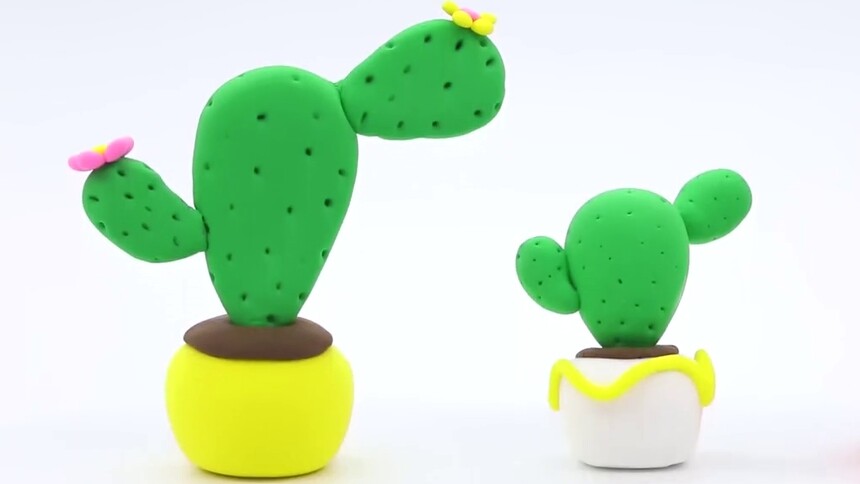 粘土创意手工仙人掌会开花吗