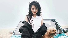 Angelababy海边拍摄花絮照曝光