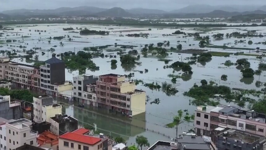 广东陆丰超强降雨 防汛抢险持续进行 陆丰最大24小时降雨量达769.1毫米