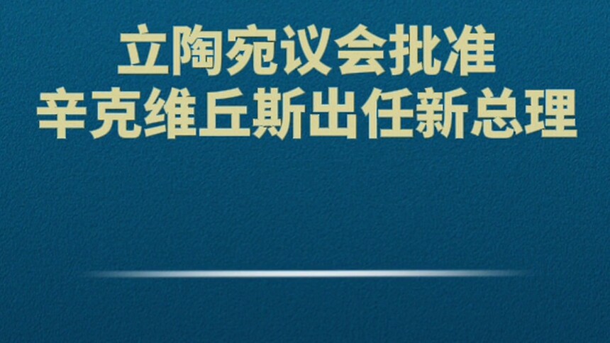 立陶宛议会批准辛克维丘斯出任新总理